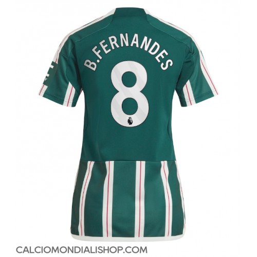 Maglie da calcio Manchester United Bruno Fernandes #8 Seconda Maglia Femminile 2023-24 Manica Corta